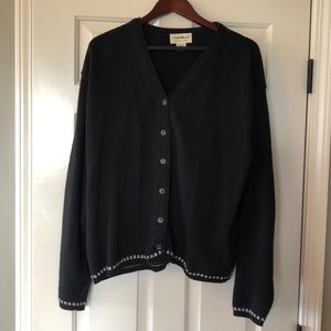 Eddie Bauer black long sleeve cardigan size XXL.